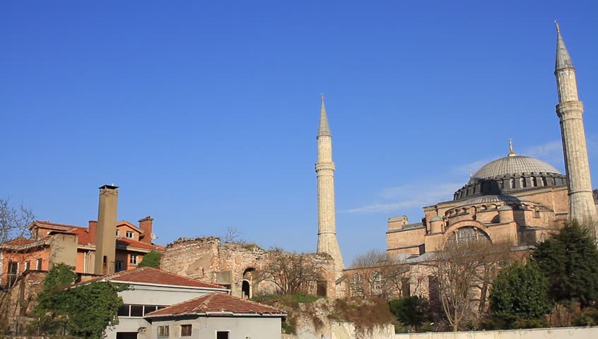 West side of Hagia Sophia in Istanbul, Turkey