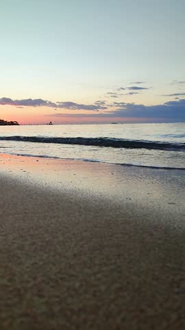 waves on the beach in sunrise in sharm el sheikh , Egypt
