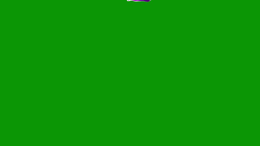 An logo on purple flower bunch of flowers isolated on green screen background