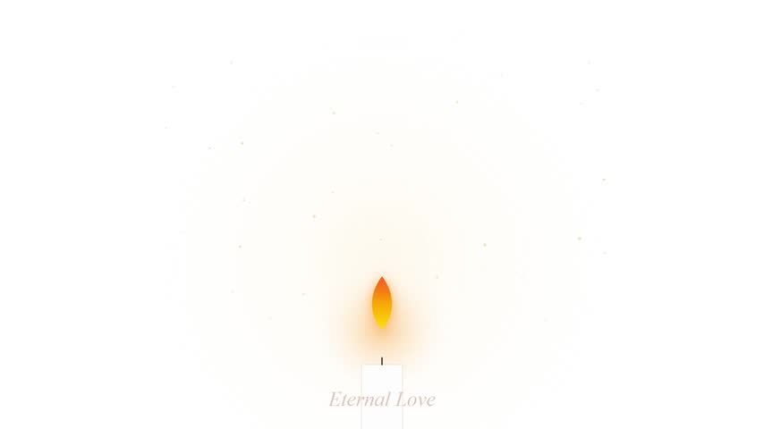 Burning Candle With Eternal Love Text Symbolizing Romantic Devotion