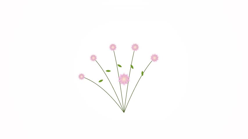 Minimalist animation of pink flowers and romantic eternal love text