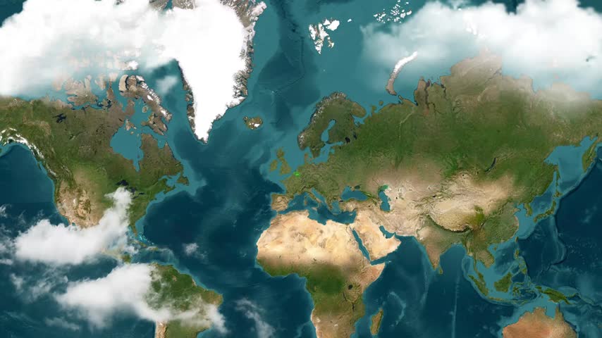 Animated map footage showing Belgium