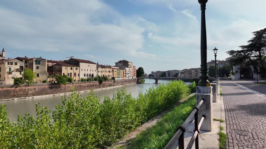 Shot of Adige river from the north