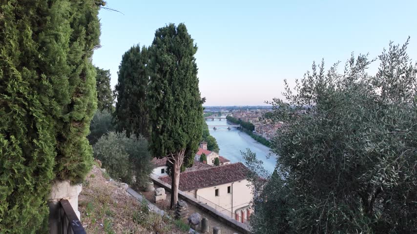 Shot of Adige river from above