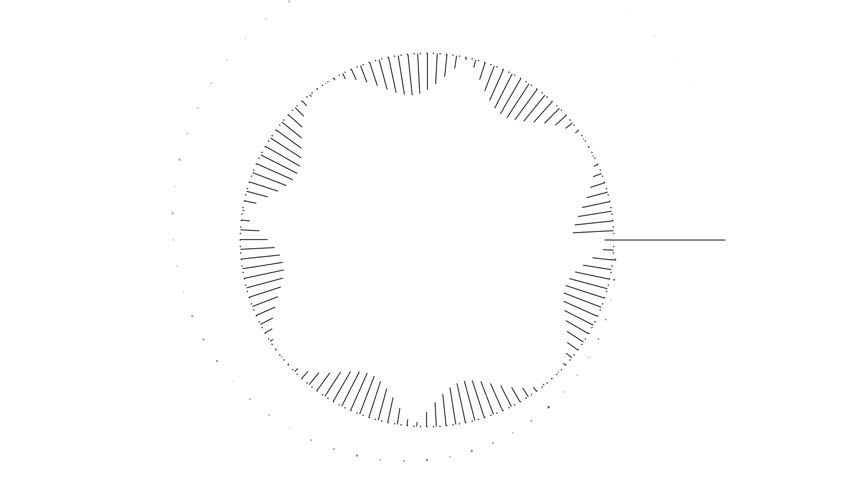 Abstract circular audio waveform visualizer graphic on a clean white background.