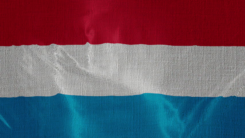 Luxembourg Flag Animation With Fabric Texture Loop