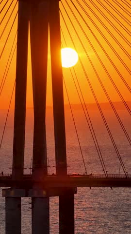 Amazonian Sunset At Manaus In Amazonas Brazil. Sunset Bridge. Boat Sailing. Amazon Black River. Amazonian Sunset In Manaus In Amazonas Brazil. Beautiful Sunset Skyline. Amazon Rainforest.