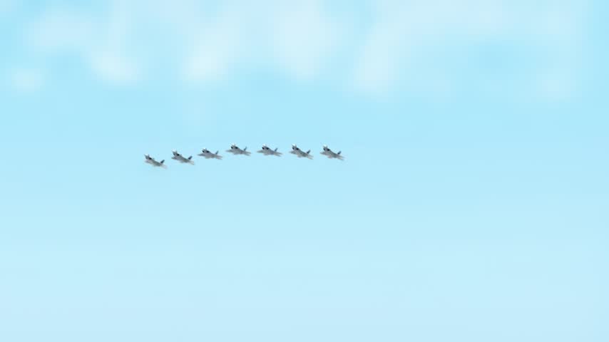 Sri Lanka Flag with Fighter Jets Formation in Blue Sky