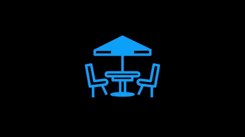 dining chair animated icon with black background