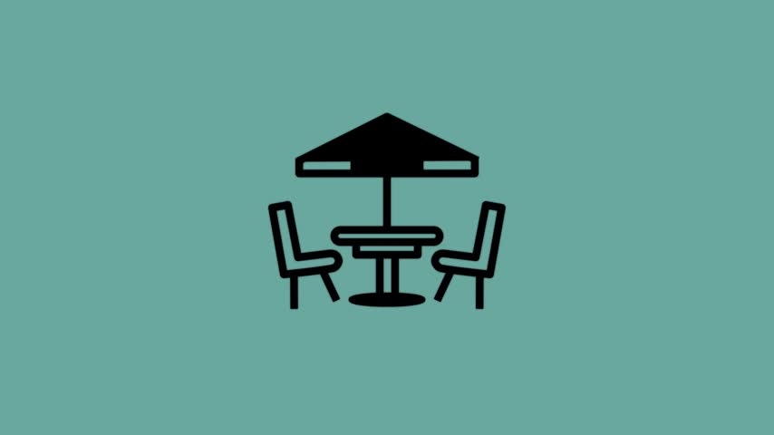 dining chair animated icon with green background