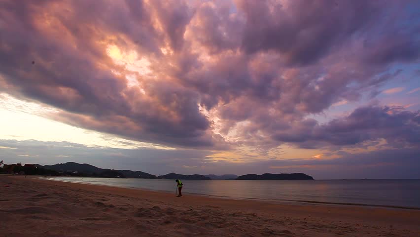 Amazing sunrise on the beach on Langkawi island, Malaysia