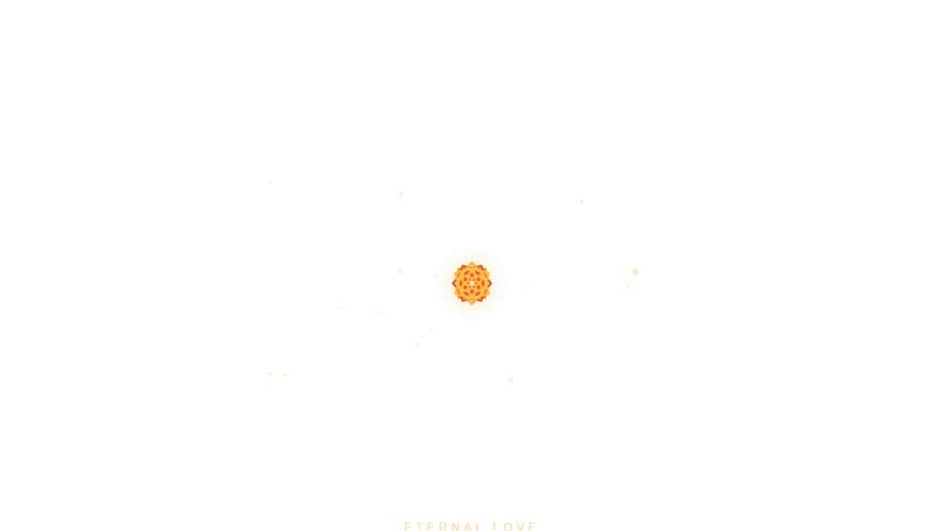 Minimalist circular heart design transition with eternal love text
