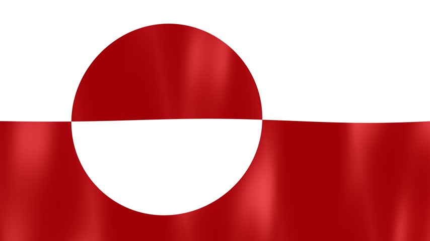 Digital graphics of the waving national flag of Greenland