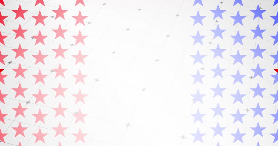US Elections VOTE 2026 typography animation with red and blue star patterns for political broadcast, campaign intro, news overlay banner