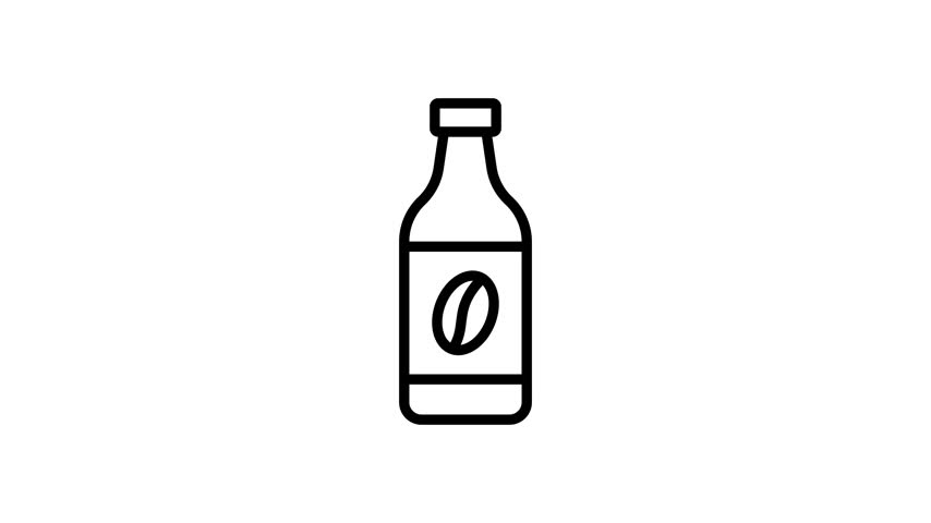 Chilled coffee, cold coffee bottle animated icon design, ready to use vector