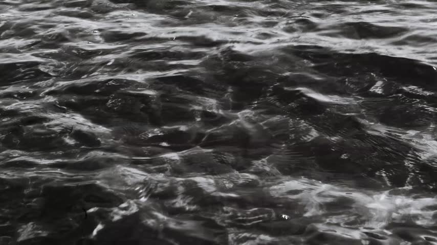 A serene black and white  of a body of water, perfect for use in designs where a calming atmosphere is desired.
