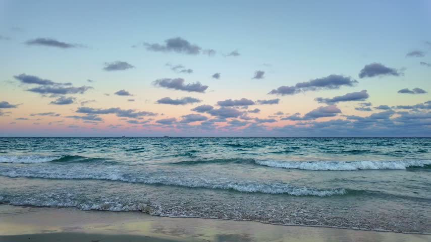 Sea horizon view. Dramatic sky and seascape at summer vacation. Skyscape with sea horizon. Scenic horizon view at sea nature. Romantic summer vacation view on seascape