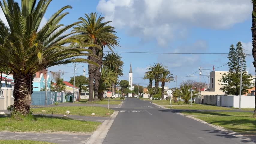 Suburban street in Athlone near Cape Town, South Africa.