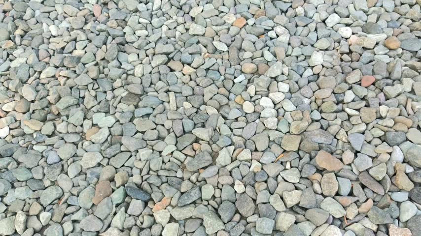 High Angle View of Grey Gravel Stones Ground