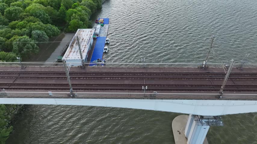 Aerial Drone View of Dangsan Station Cityscape and Han River Landscape in Seoul, South Korea