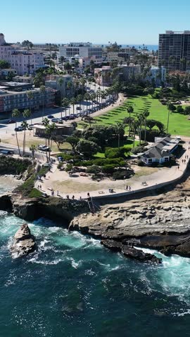 La Jolla Cove In San Diego California United States. Bird Eye View Of A Amazing Coastal Beach In The Summer Holiday. Tropical Skyline. Beach Landscape. San Diego California.
