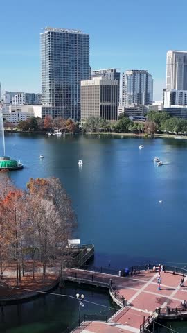 Orlando Skyline In Orlando Florida United States. Famous Botanical Garden Showing The Around The City. Urban Backgrounds. Cities Of The World Landscape. Orlando Florida.