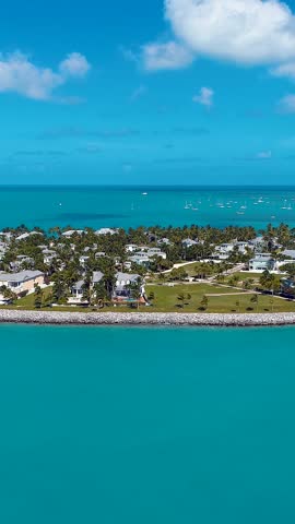 7 Mile Bridge In Key West Florida United States. Cars Driving Towards Downtown City On The Famous Bridge. Beach Landscape. Bay Water Landscape. Key West Florida.