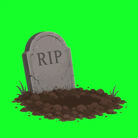 Halloween Ghost Rising from Grave, Spooky Cartoon Character with RIP Tombstone