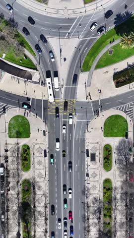 Liberty Avenue In Lisbon Portugal. Powerful Landscape Of The Vehicles In A Famous Road . Cities Of The World Landscape. Landmark Town. Lisbon Portugal.