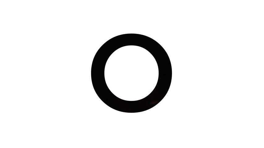 alphabet letter "O" with animated flames on a white background