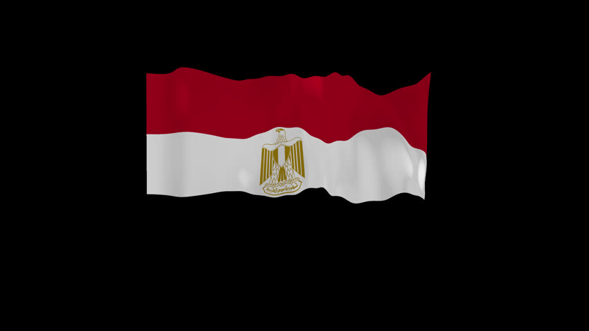 Crisp Unfurling Egypt National Flag Loop Alpha Channel