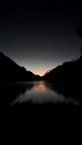 view sunset in the lake