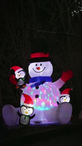 An inflatable, illuminated New Year