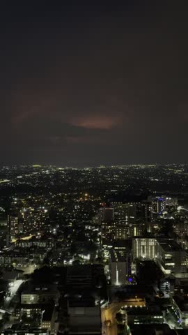 A distant thunderstorm as seen from Sandton neighborhood of Johannesburg, South Africa