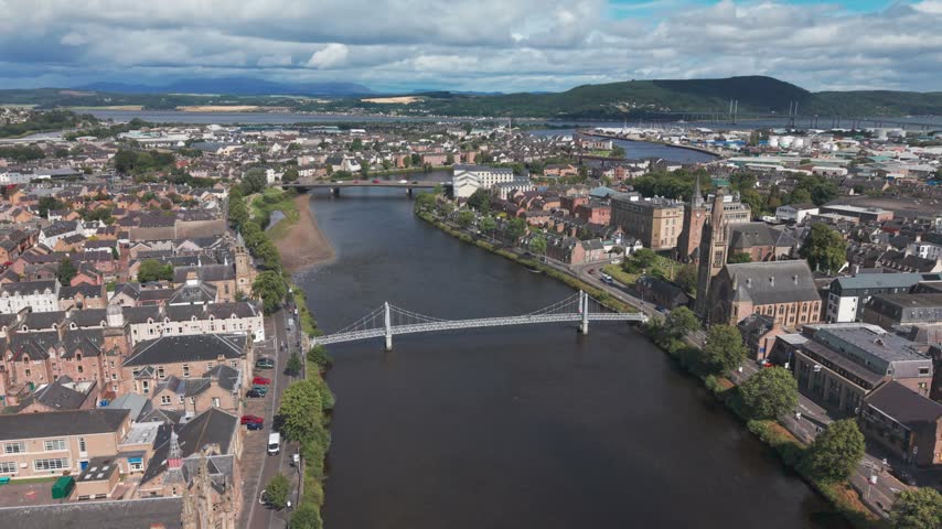 River Ness flows through the historic cit of Inverness in Scotland