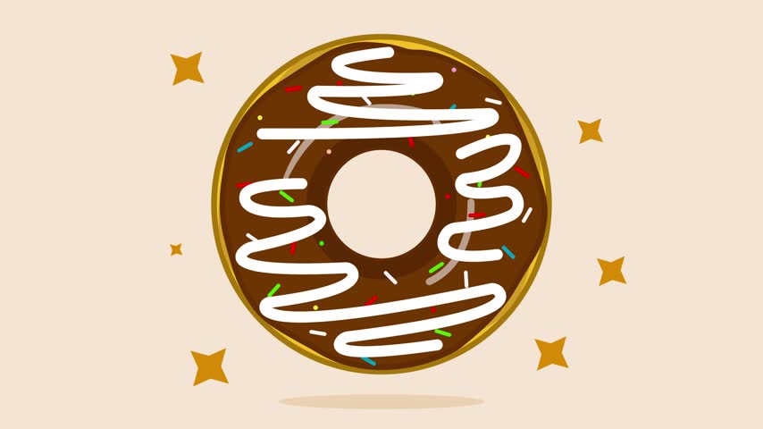 Chocolate Donut with Pastry Sweet Dessert Food Animation