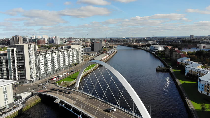 Static Drone View of Glasgow