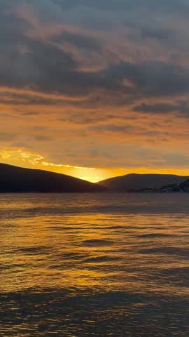 sunset on the beach in montenegro