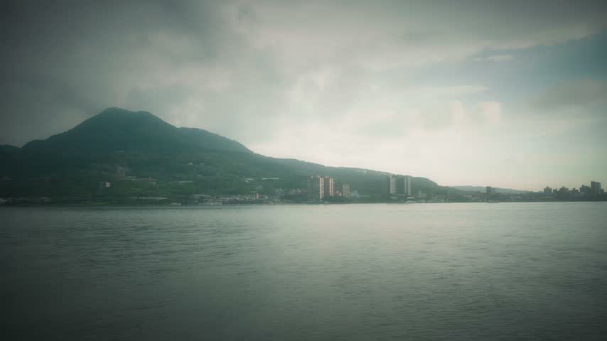 Tamsui Station and surrounding cityscape in New Taipei City, Taiwan