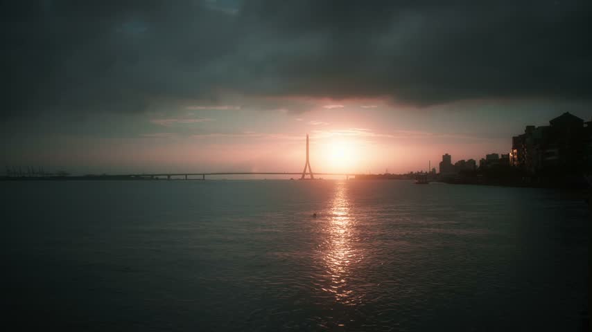 Tamsui Station and surrounding cityscape in New Taipei City, Taiwan