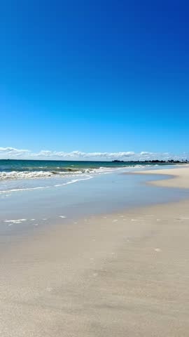 Busselton Western Australia Blue Sky Calm Rolling Waves Secluded Beach Peaceful Summers Day 