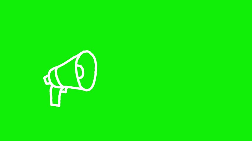 Megaphone wow text vector animation. Line art wiggle stroke effect. Marketing video concepts.
