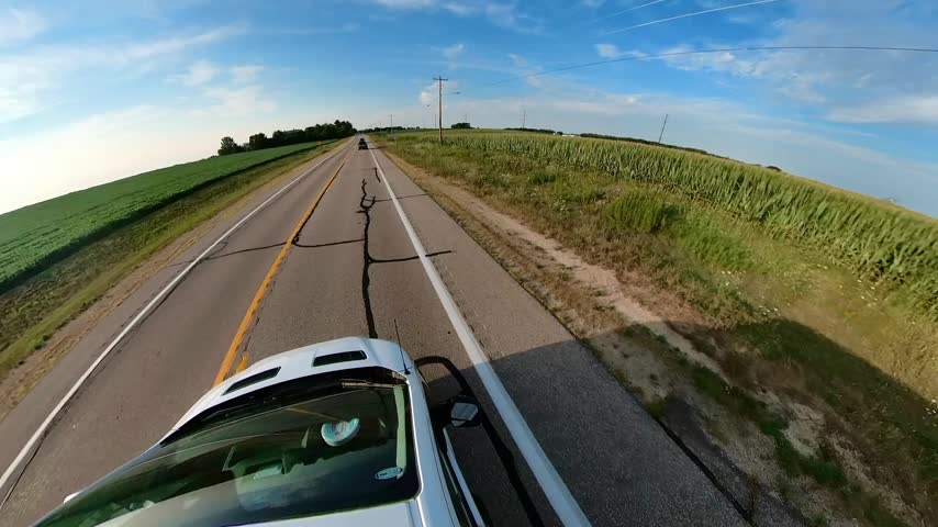 Time Lapse Driving on Rural Wisconsin Road at Sunset