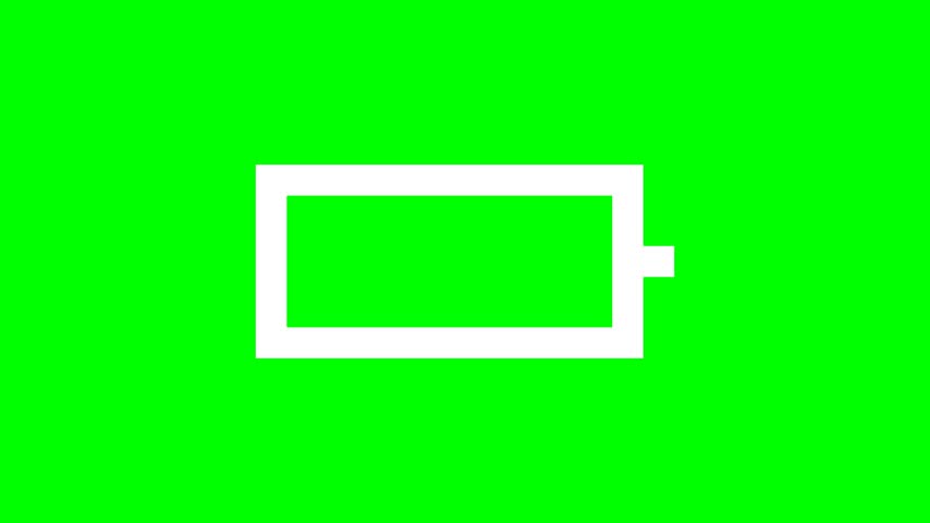 Fully charged battery icon on green background