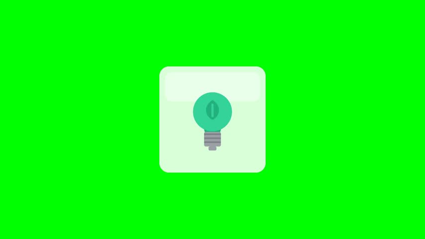 Idea light bulb icon on green background