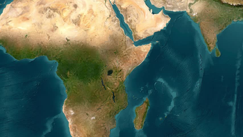 3D Satellite Map Animation Highlighting Kenya with Flag Texture and Waving National Flag