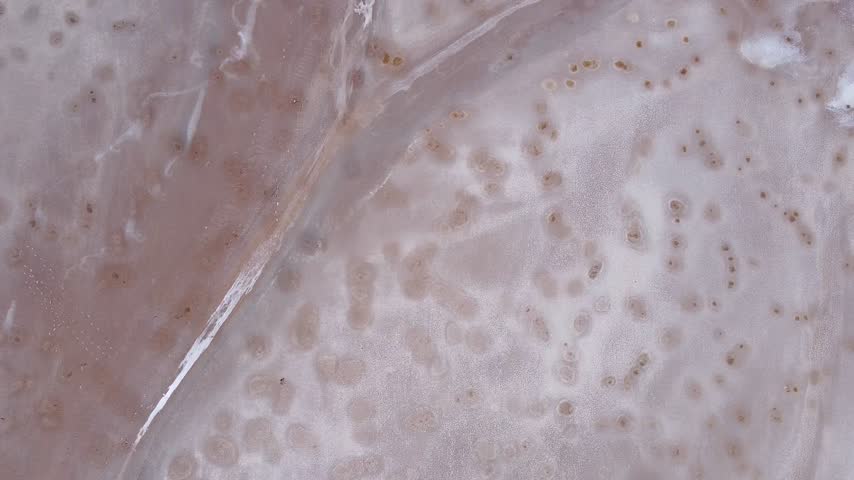 Aerial View of Elton Lake Salt Flats, Volgograd Region, Russia