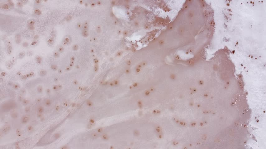 Aerial View of Elton Lake Salt Flats, Volgograd Region, Russia
