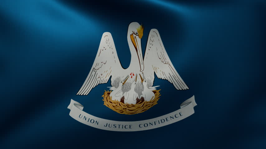 The waving Louisiana state flag as a full-frame background. 3D Illustration