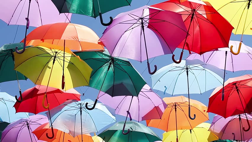 Background Colorful Umbrella Street Decoration Stock Footage Video 100 Royalty Free Shutterstock